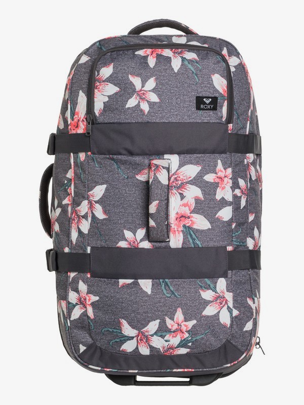 roxy, Большой чемодан на колесах In The Clouds 87L, CHARCOAL HEATHER FLOWER FIELD (kpg6) 0 Большой чемодан на колесах In The Clouds 87L ERJBL03126 Roxy