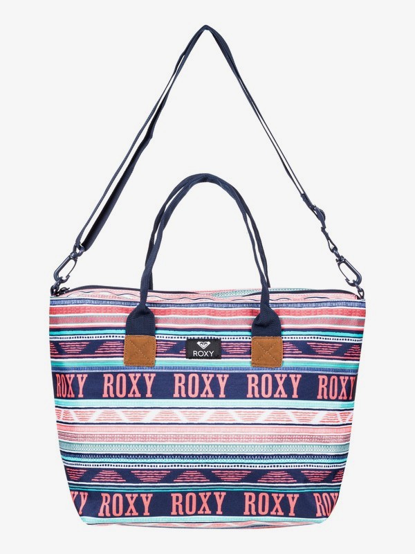roxy, Good Things - Bolsa de playa con asas de tamaño mediano, BRIGHT WHITE AX BOHEME BORDER (xwbg) 0 Good Things - Bolsa de playa con asas de tamaño mediano Blanco ERJBP03750 Roxy