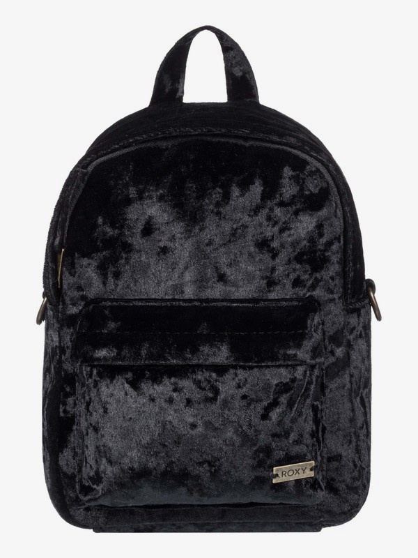 roxy, Walking Away Convertible Mini Velvet Backpack, TRUE BLACK (kvj0) 0 Walking Away Convertible Mini Velvet Backpack Black ERJBP03822 Roxy