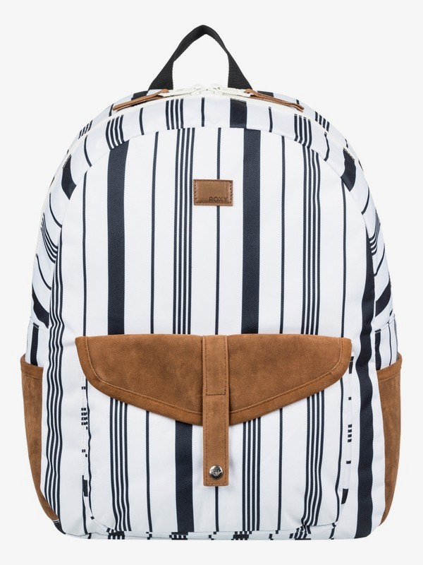 roxy, Carribean 18L Medium Backpack, MARSHMALLOW LICORICE STRIPE (wbt2) 0 Carribean 18L Medium Backpack White ERJBP03839 Roxy