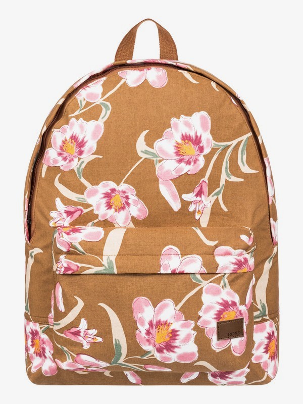 roxy, Sugar Baby Canvas 16L Medium Backpack, CHIPMUNK SURFIN LOVE (cmw6) 0 Sugar Baby Canvas 16L Medium Backpack Brown ERJBP03971 Roxy