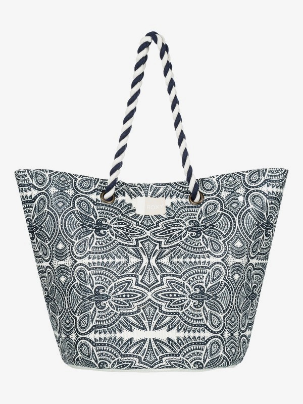 roxy, Sunseeker - Sac de plage en paille, MARSHMALLOW TRIBAL VIBES STRIP (wbt4) 0 Sunseeker - Sac de plage en paille Blanc ERJBT03084 Roxy