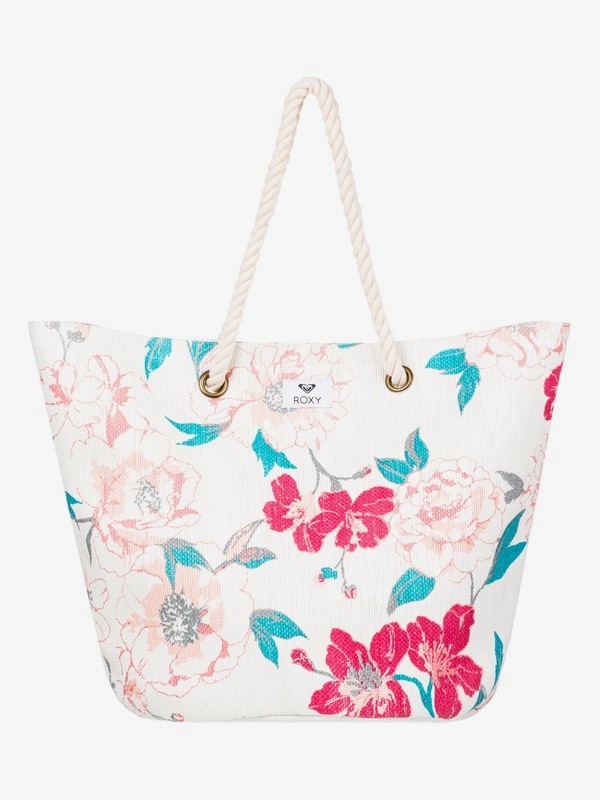 roxy, Sunseeker 30L Straw Beach Bag, IVORY CREAM NEW FLOWERS (tfm6) 0 Sunseeker 30L Straw Beach Bag Beige ERJBT03137 Roxy