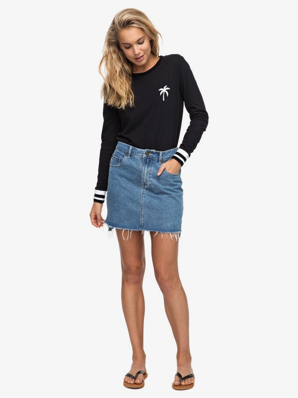 roxy, Take This Chance Denim Skirt, VINTAGE BLUE (bkpw) 0 Take This Chance Denim Skirt Blue ERJDK03006 Roxy