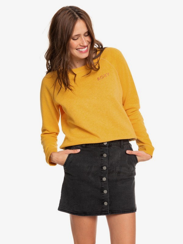 roxy, Wild Young Spirit Button Through Denim Skirt, ANTHRACITE (kvj0) 0 Wild Young Spirit Button Through Denim Skirt Black ERJDK03013 Roxy