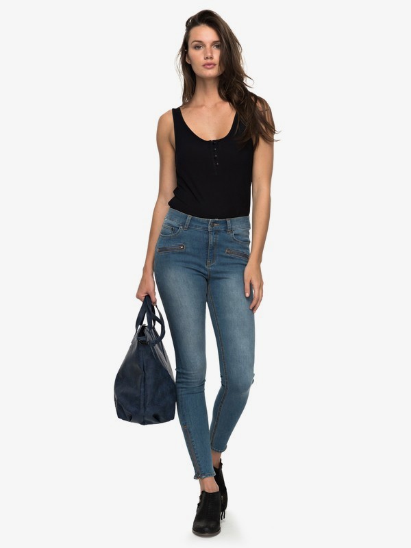 roxy, Night Spirit A - High Waisted Skinny Fit Jeans for Women, MEDIUM BLUE (bmtw) 0 Night Spirit A - High Waisted Skinny Fit Jeans for Women Blue ERJDP03162 Roxy