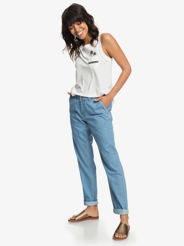 roxy, Let The Sunshine - Vaquero de Corte Recto para Mujer, BLEACHED BLUE (bezw) 0 Let The Sunshine - Vaquero de Corte Recto para Mujer Azul ERJDP03210 Roxy