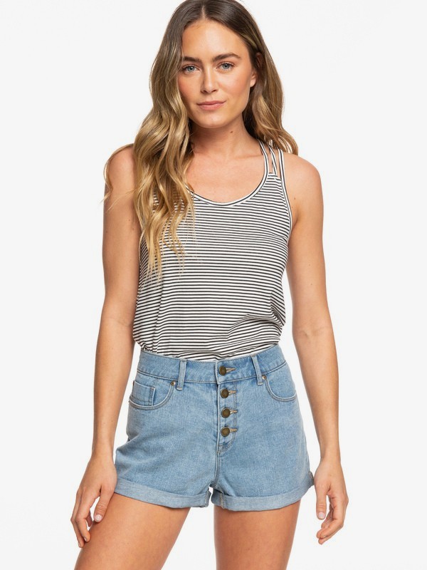 roxy, Authentic - Short Vaquero de Cintura Alta para Mujer, RETRO LIGHT BLUE (bdv0) 0 Authentic - Short Vaquero de Cintura Alta para Mujer Azul ERJDS03196 Roxy