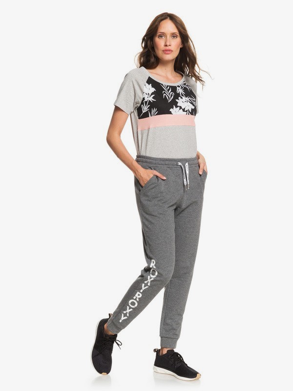 roxy, Waves Odity - Pantalon de jogging pour Femme, CHARCOAL HEATHER (kte1) 0 Waves Odity - Pantalon de jogging pour Femme Noir ERJFB03233 Roxy