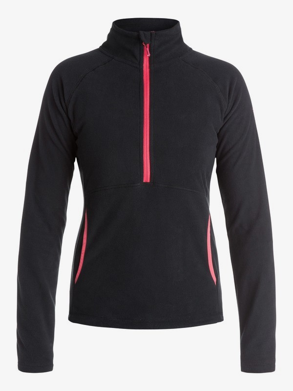 roxy, Cascade - Half-Zip Fleece Pullover, TRUE BLACK (kvj0) 0 Cascade - Half-Zip Fleece Pullover Black ERJFT03310 Roxy