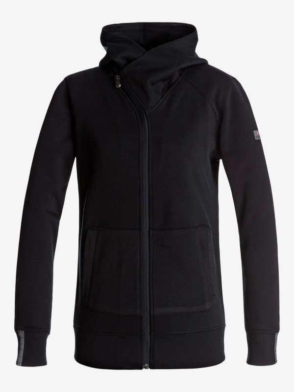 roxy, Wrap It Up Zip Hoodie, TRUE BLACK (kvj0) 0 Wrap It Up Zip Hoodie ERJFT03563 Roxy