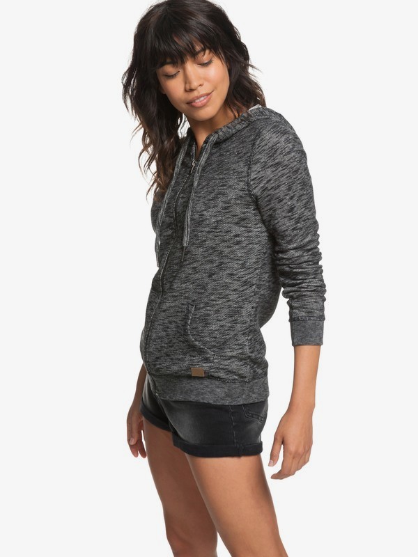 roxy, Trippin Zip-Up Hoodie, BLACK HEATHER (kvjh) 0 Trippin Zip-Up Hoodie Black ERJFT03596 Roxy