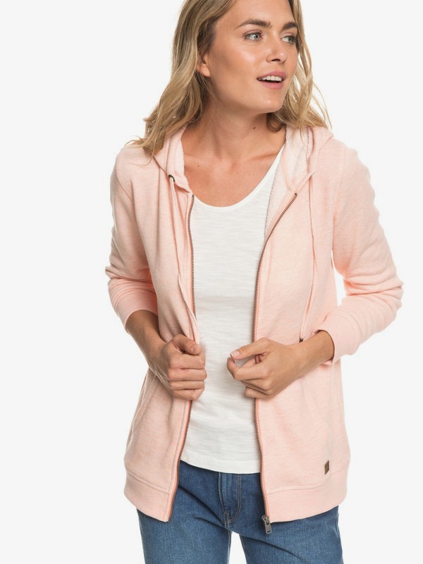 roxy, Trippin Zip-Up Hoodie, SALMON HEATHER (mfgh) 0 Trippin Zip-Up Hoodie Pink ERJFT03596 Roxy