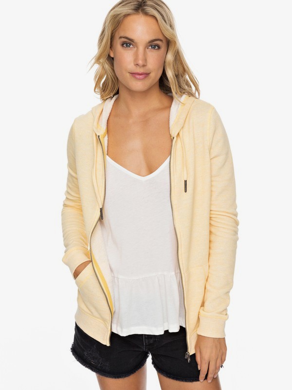 roxy, Trippin Zip-Up Hoodie, BUFF YELLOW HEATHER (ygfh) 0 Trippin Zip-Up Hoodie Yellow ERJFT03596 Roxy