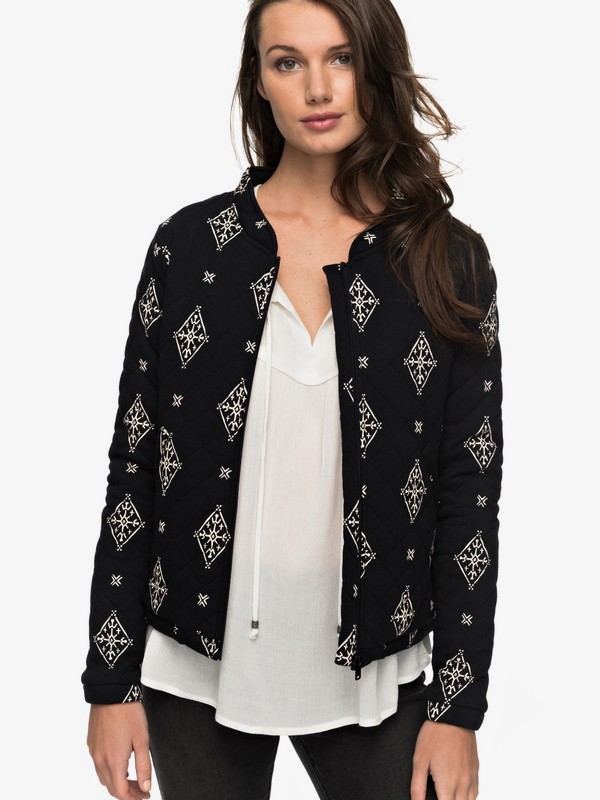 roxy, Discovering Twins - Chaqueta de Jersey para Mujer, ANTHRACITE TRIBAL VOICE (kvj6) 0 Discovering Twins - Chaqueta de Jersey para Mujer Negro ERJFT03646 Roxy