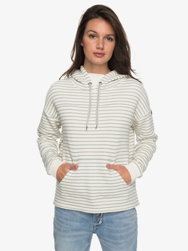 roxy, Greatest Glory Stripe - Sweat à capuche pour Femme, MARSHMALLOW TRIPPIN (wbt3) 0 Greatest Glory Stripe - Sweat à capuche pour Femme Blanc ERJFT03682 Roxy