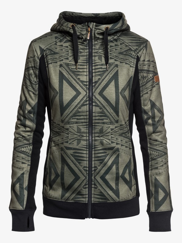 roxy, Frost Technical Zip-Up Hoodie, FOUR LEAF CLOVER_MATADOR (gph1) 0 Frost Technical Zip-Up Hoodie Green ERJFT03745 Roxy