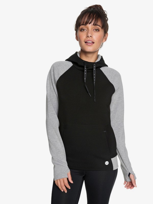 roxy, By Here Now - Gebondeter Kapuzenpulli für Frauen, TRUE BLACK (kvj0) 0 By Here Now - Gebondeter Kapuzenpulli für Frauen Schwarz ERJFT03784 Roxy