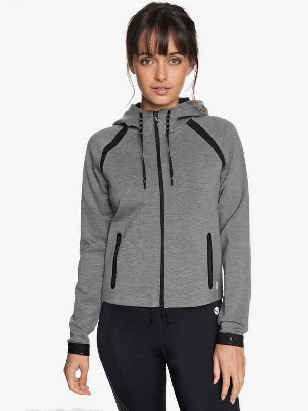 roxy, Love Like A Star - Kapuzenpulli mit Reißverschluss für Frauen, CHARCOAL HEATHER (ktah) 0 Love Like A Star - Kapuzenpulli mit Reißverschluss für Frauen Schwarz ERJFT03788 Roxy
