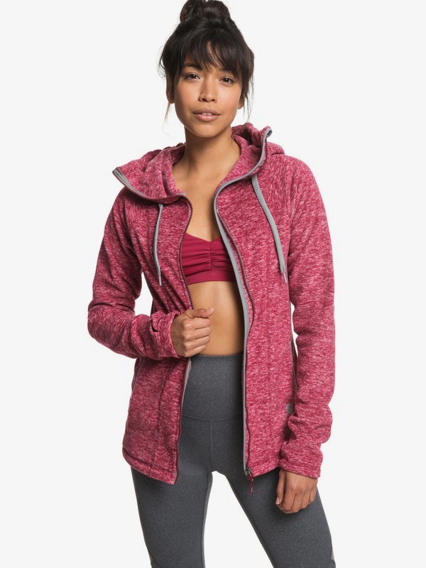 roxy, Electric Feeling - Zip-Up Hoodie for Women, RUMBA RED (rrs0) 0 Electric Feeling - Zip-Up Hoodie for Women Red ERJFT03790 Roxy