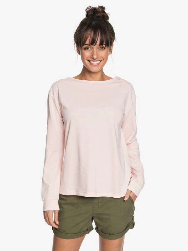 roxy, Journey On Wrap Sweatshirt, PEACH WHIP (mek0) 0 Journey On Wrap Sweatshirt Pink ERJFT03807 Roxy