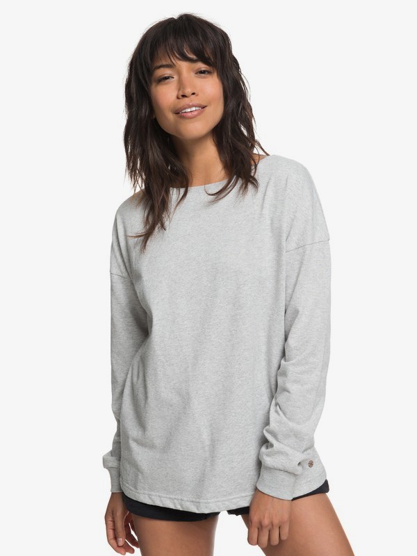 roxy, Journey On Wrap Sweatshirt, HERITAGE HEATHER (sgrh) 0 Journey On Wrap Sweatshirt Grey ERJFT03807 Roxy