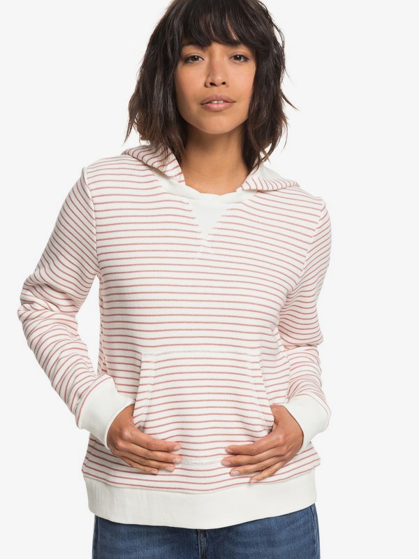 roxy, Prairie Rose - Sweat à capuche pour Femme, WHITERED ROSE THIN STRIPE (mmg5) 0 Prairie Rose - Sweat à capuche pour Femme Rose ERJFT03818 Roxy