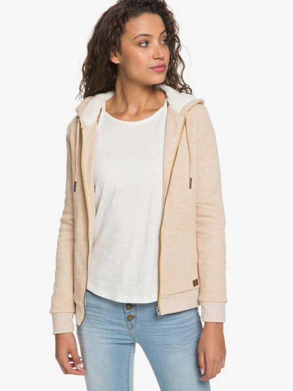 roxy, Trippin Sherpa Zip-Up Hoodie, CURRY (tjq0) 0 Trippin Sherpa Zip-Up Hoodie Beige ERJFT03821 Roxy