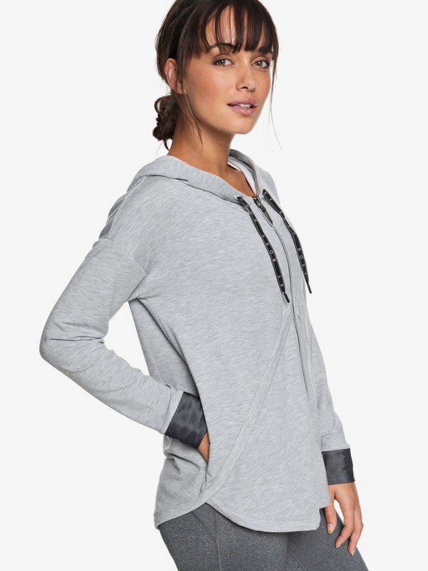 roxy, Stormy Lovers Zip-Up Hoodie, HERITAGE HEATHER (sgrh) 0 Stormy Lovers Zip-Up Hoodie Grey ERJFT03829 Roxy
