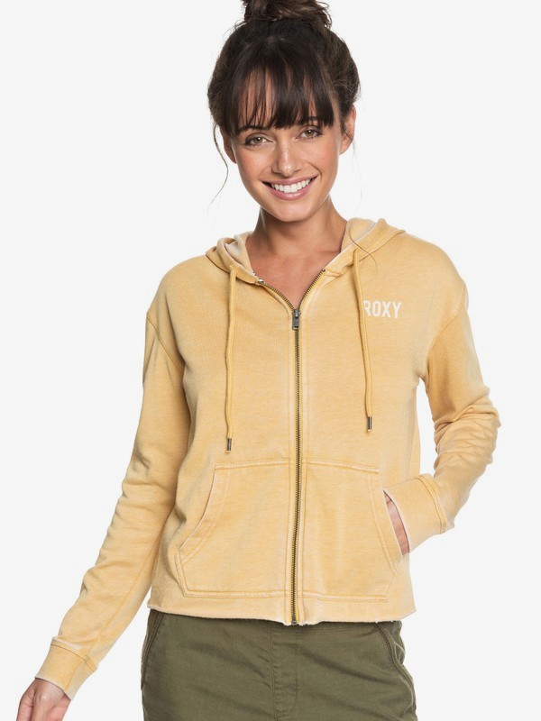 roxy, Moon Rising B Zip-Up Hoodie, FALL LEAF (yjg0) 0 Moon Rising B Zip-Up Hoodie Yellow ERJFT03847 Roxy