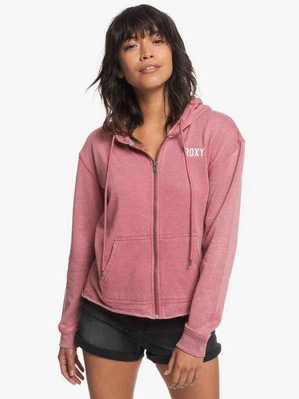 roxy, Moon Rising Zip Hoodie, WITHERED ROSE (mmg0) 0 Moon Rising Zip Hoodie Pink ERJFT03861 Roxy