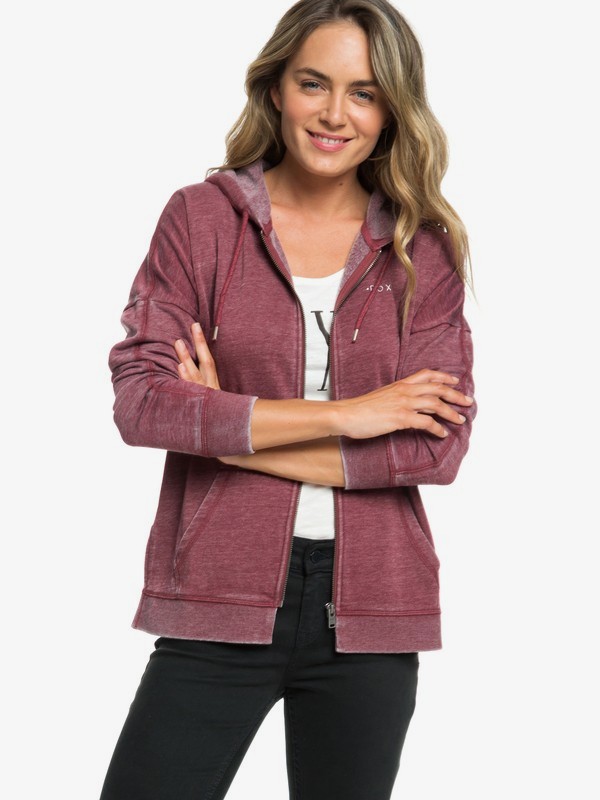 roxy, Rustling Leaves A Zip-Up Hoodie, OXBLOOD RED (rre0) 0 Rustling Leaves A Zip-Up Hoodie Red ERJFT03883 Roxy
