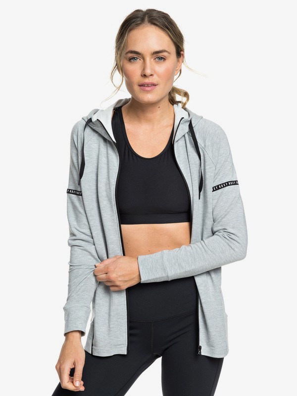 roxy, Follow The Stars - Felpa in Sherpa con Zip e Cappuccio da Donna, HERITAGE HEATHER (sgrh) 0 Follow The Stars - Felpa in Sherpa con Zip e Cappuccio da Donna Gray ERJFT03898 Roxy