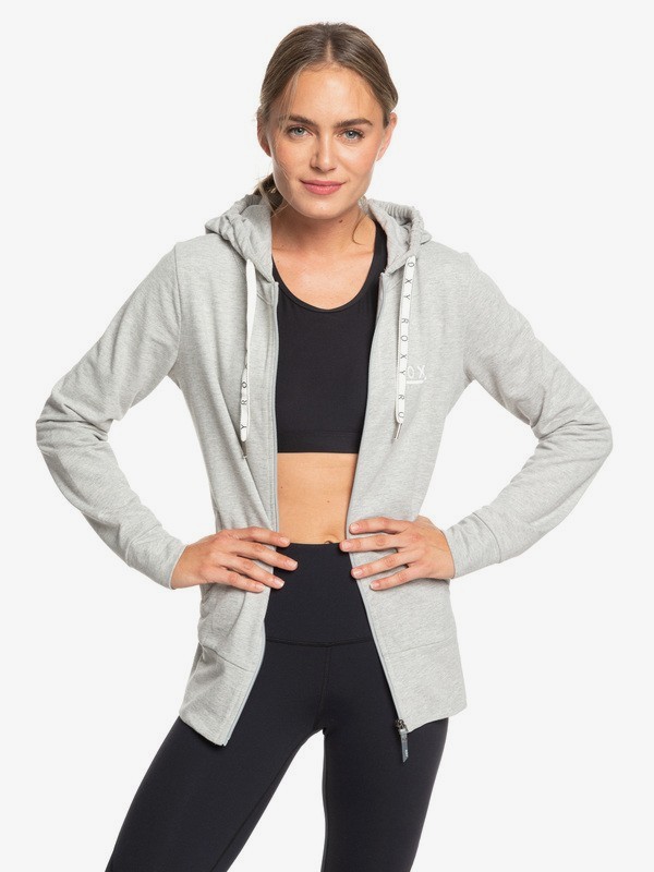 roxy, Out In LA A - Sweat à capuche zippé pour le yoga pour Femme, HERITAGE HEATHER (sgrh) 0 Out In LA A - Sweat à capuche zippé pour le yoga pour Femme Gris ERJFT03946 Roxy