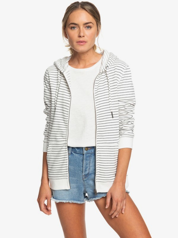 roxy, Trippin Stripes Zip-Up Hoodie, ANTHRACITE POOL STRIPES (kvj3) 0 Trippin Stripes Zip-Up Hoodie Black ERJFT04001 Roxy