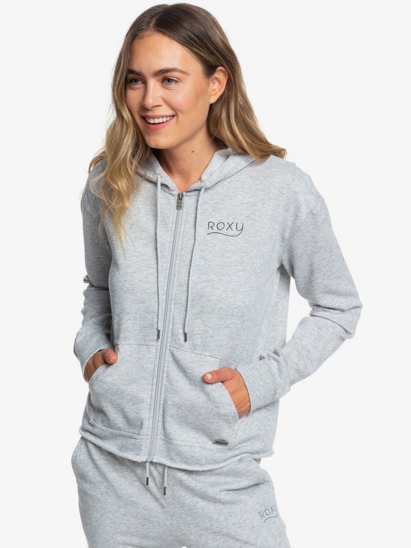 roxy, Moon Rising A Zip-Up Hoodie, HERITAGE HEATHER (sgrh) 0 Moon Rising A Zip-Up Hoodie Grey ERJFT04079 Roxy