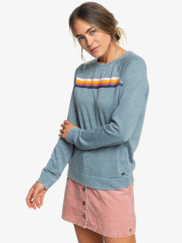roxy, Wishing Away Sweatshirt, TROOPER (bln0) 0 Wishing Away Sweatshirt Blue ERJFT04094 Roxy