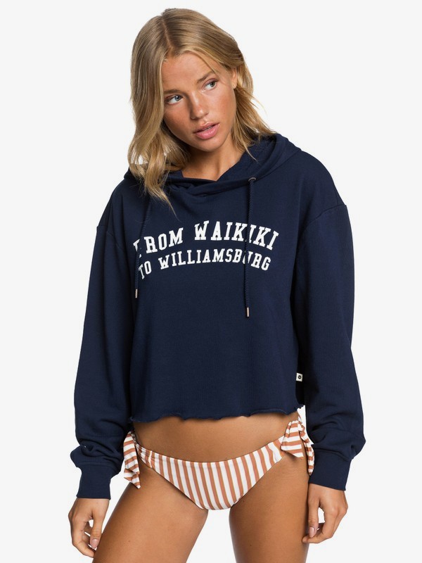roxy, Repair Your Universe - Sweat à capuche court pour Femme, DRESS BLUES (btk0) 0 Repair Your Universe - Sweat à capuche court pour Femme Bleu ERJFT04097 Roxy