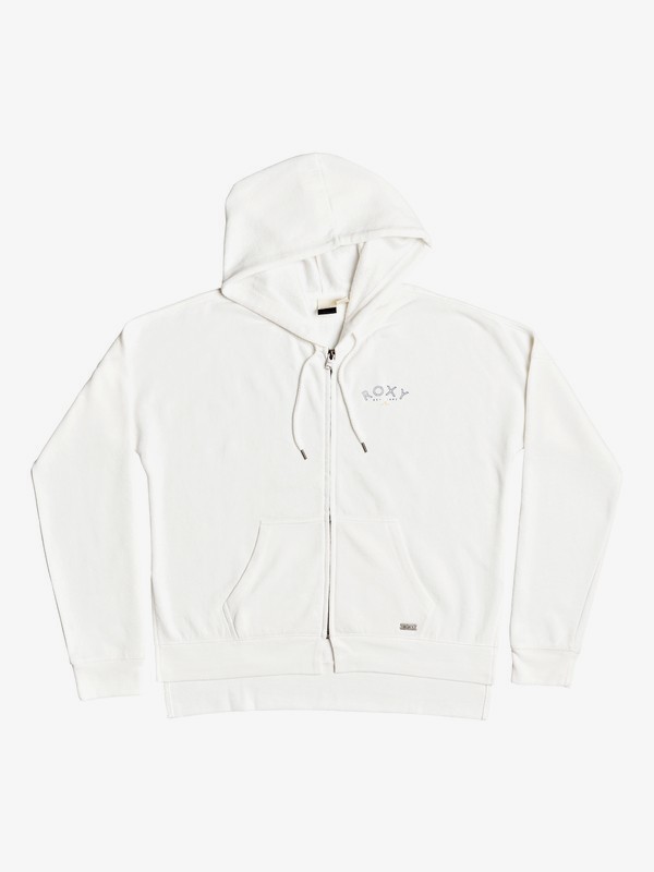 roxy, Heat Win A Drop Shoulder Zip-Up Hoodie, SNOW WHITE (wbk0) 0 Heat Win A Drop Shoulder Zip-Up Hoodie White ERJFT04127 Roxy