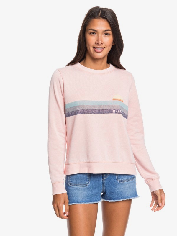 roxy, Want To Dance Sweatshirt, EVENING SAND (mez0) 0 Want To Dance Sweatshirt Pink ERJFT04129 Roxy