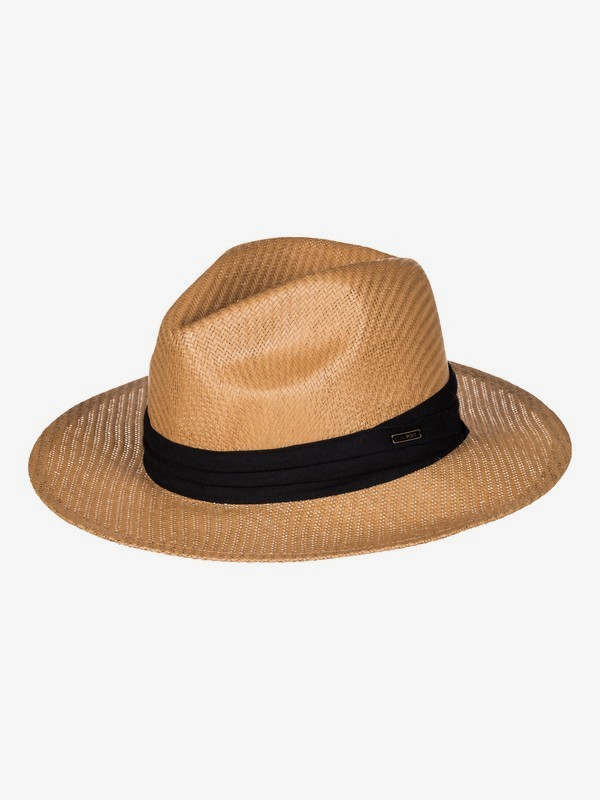 roxy, Here We Go Straw Panama Hat, NATURAL (yef0) 0 Here We Go Straw Panama Hat Yellow ERJHA03376 Roxy