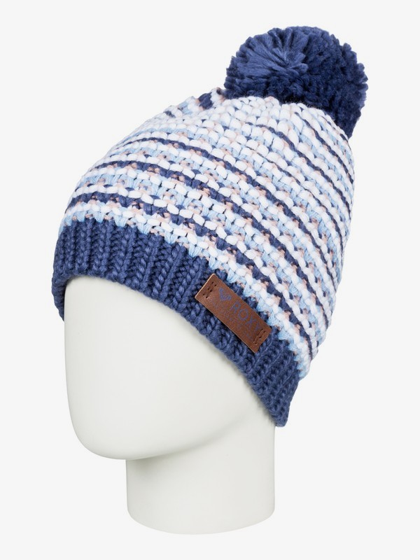 roxy, Anamudi Pom-Pom Beanie, CROWN BLUE (bqy0) 0 Anamudi Pom-Pom Beanie Blue ERJHA03409 Roxy