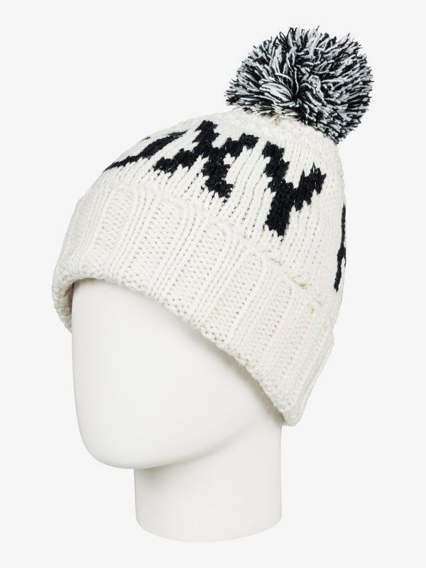 roxy, Tonic Pom-Pom Beanie, EGRET (wbs0) 0 Tonic Pom-Pom Beanie White ERJHA03411 Roxy
