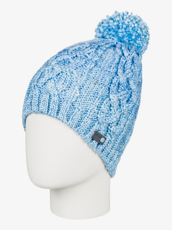 roxy, Shooting Star Pom-Pom Beanie, POWDER BLUE (bgb0) 0 Shooting Star Pom-Pom Beanie Blue ERJHA03415 Roxy
