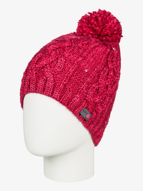 roxy, Shooting Star Pom-Pom Beanie, TEABERRY (mmn0) 0 Shooting Star Pom-Pom Beanie Pink ERJHA03415 Roxy