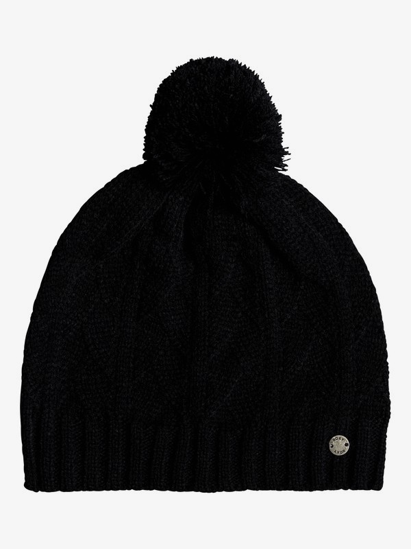 roxy, Poetic Season - Bonnet avec pompon pour Femme, TRUE BLACK (kvj0) 0 Poetic Season - Bonnet avec pompon pour Femme Noir ERJHA03463 Roxy