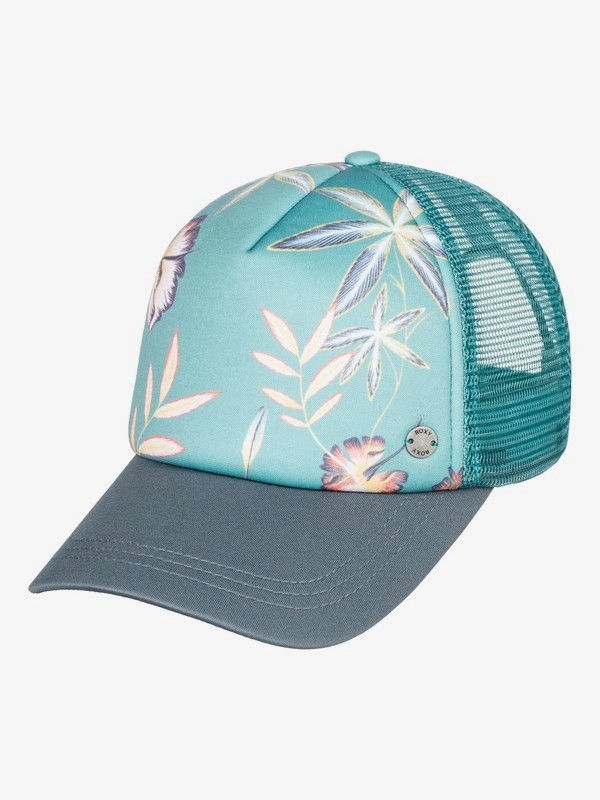 roxy, Water Come Down Trucker Hat, TRELLIS BIRD FLOWER (bkw6) 0 Water Come Down Trucker Hat Blue ERJHA03478 Roxy