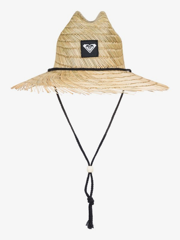 roxy, Tomboy Raw Edge Straw Lifeguard Hat, TRUE BLACK (kvj0) 0 Tomboy Raw Edge Straw Lifeguard Hat ERJHA03493 Roxy
