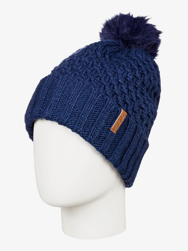 roxy, Blizzard Pom-Pom Beanie, MEDIEVAL BLUE (bte0) 0 Blizzard Pom-Pom Beanie Blue ERJHA03555 Roxy