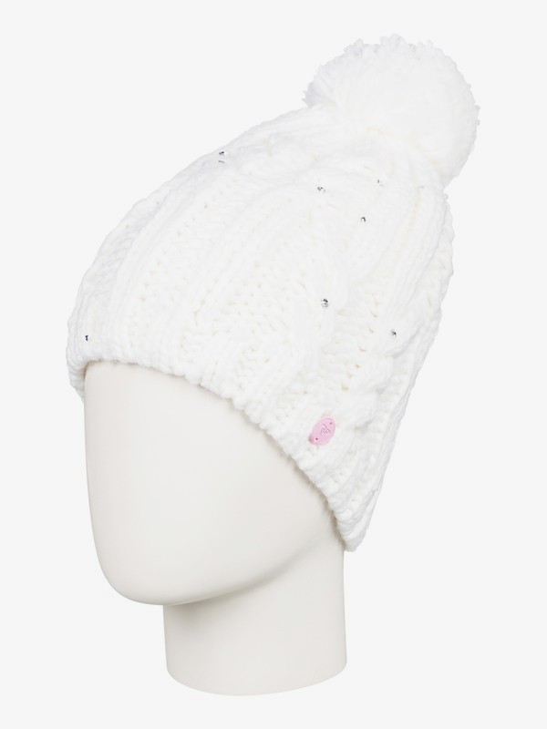 roxy, Shooting Star Pom-Pom Beanie, BRIGHT WHITE (wbb0) 0 Shooting Star Pom-Pom Beanie White ERJHA03564 Roxy